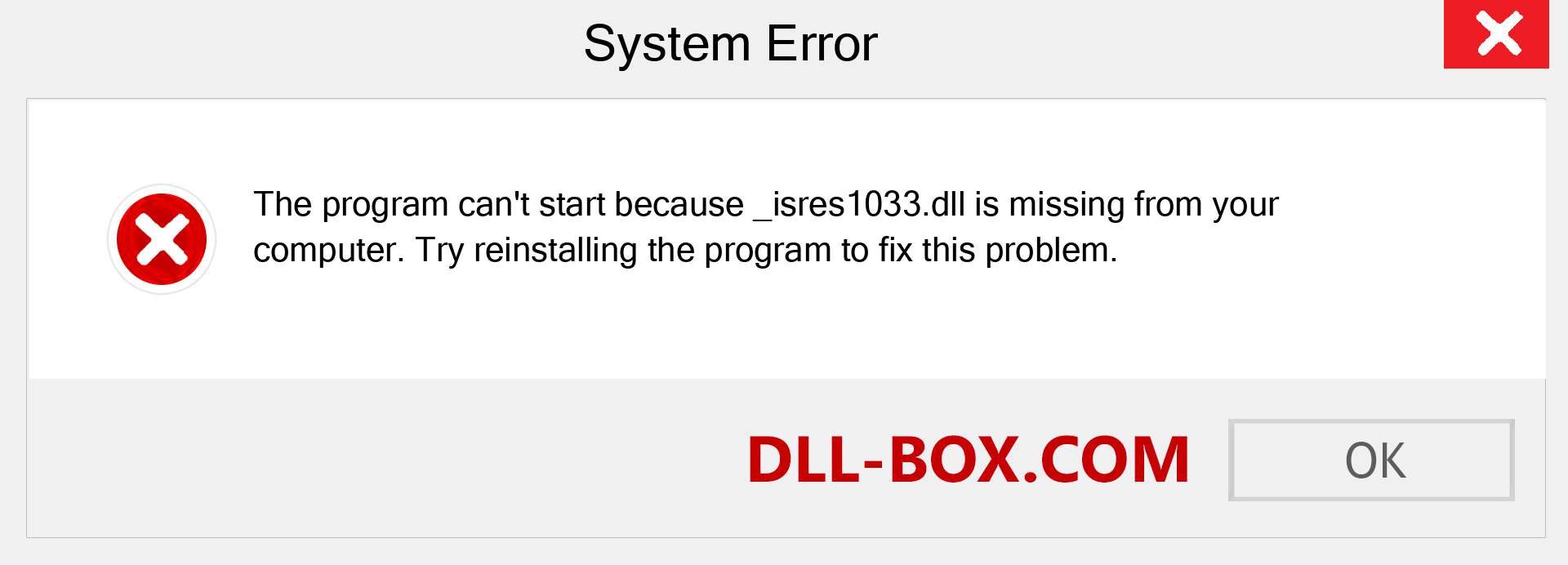  _isres1033.dll file is missing?. Download for Windows 7, 8, 10 - Fix  _isres1033 dll Missing Error on Windows, photos, images